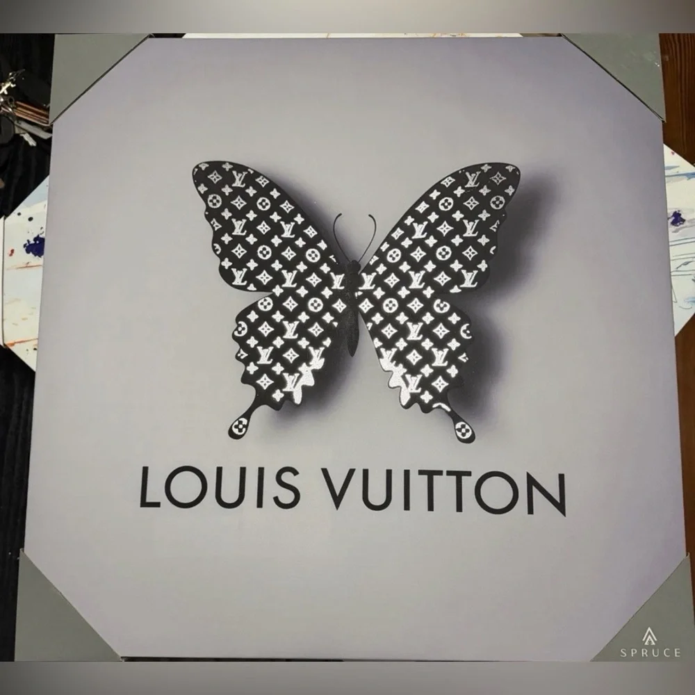 Luxury Designer-Inspired Butterfly‎ Canvas Wall Art – Black & White Glam Decor